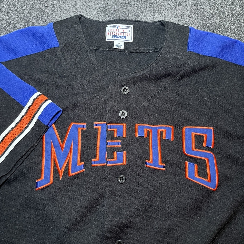 New York Mets Baseball Jersey Black Starter Jersey‎ MLB Men's Large